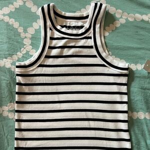 Loft Black and White Ribbed Tank Top. New with tag.